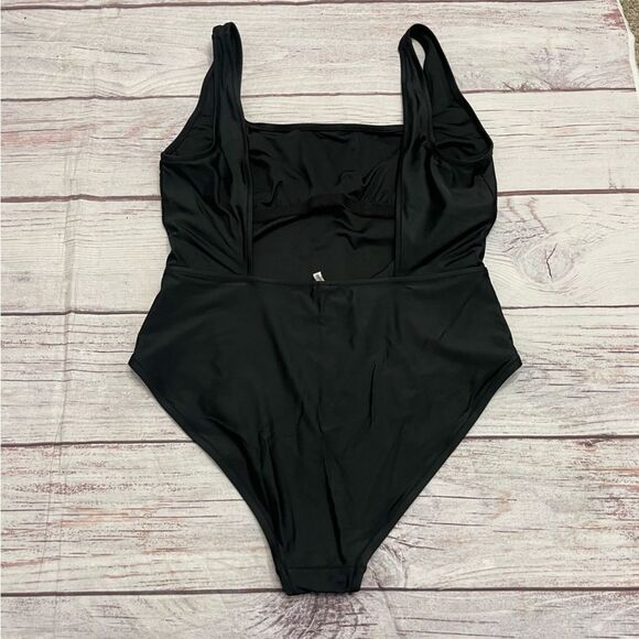 Madewell Second Wave Square-Neck Tank One-Piece Swimsuit Black  Size 2X - Picture 4 of 10
